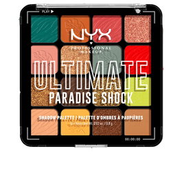 Nyx Professional Make Up ULTIMATE PARADISE SHOCK - Paleta de Sombras de Ojos, 16 Tonos (Mate, Satinado, Brillante), 0.8 gr cada uno, Vegana