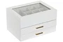 DKD Home Decor Joyero de Madera y Cristal Blanco