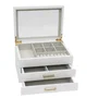 DKD Home Decor Joyero de Madera y Cristal Blanco