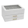 DKD Home Decor Joyero de Madera y Cristal Blanco
