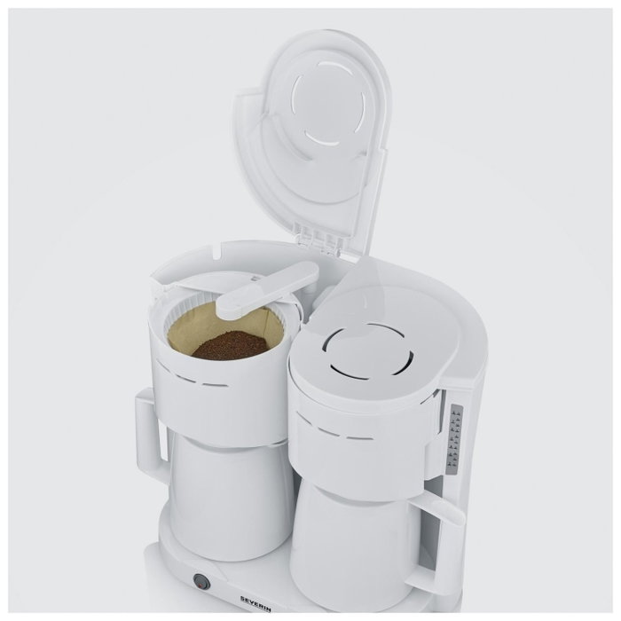 Severin KA 9314 cafetera doble blanca
