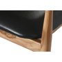 DKD Home Decor Silla de Teca y Piel Negra