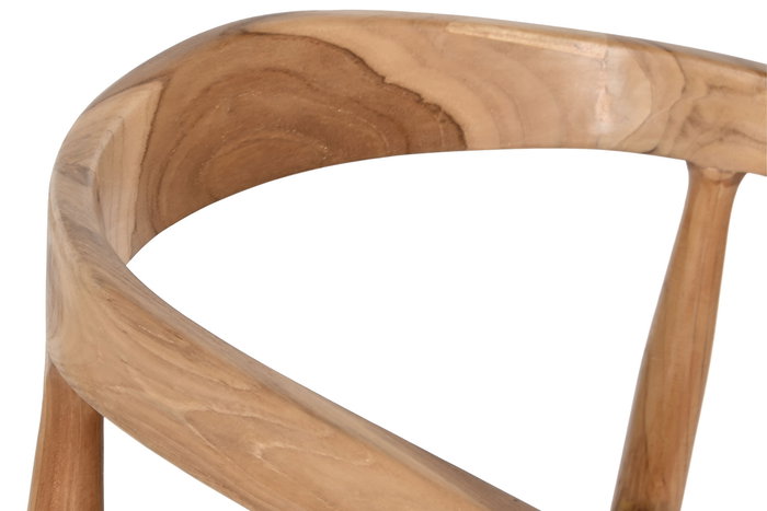 DKD Home Decor Silla Natural y Negro Teca y Piel 60 x 75 x 58 cm