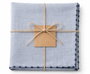 DKD Home Decor Mantel de Algodón Azul con Bordado 150x150 cm