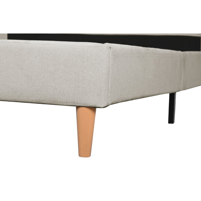 DKD Home Decor Cama de Poliéster y Madera Beige con Colchón 150x200 cm DKD Home Decor Cama de Poliéster y Madera Beige con Colchón 150x200 cm
