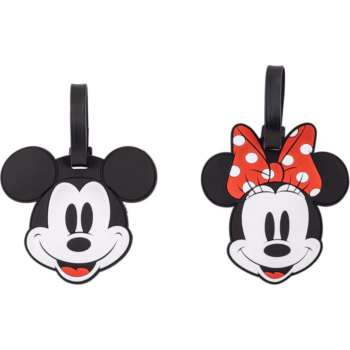 PEERS HARDY Set 2 Etiquetas de Equipaje Mickey & Minnie Disney Silicona Alta Calidad
