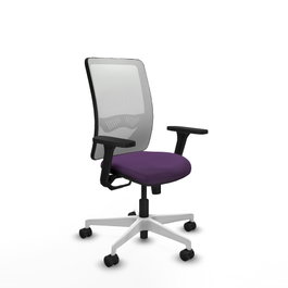 PIQUERAS Y CRESPO Silla de oficina Zulema con Mecanismo Sincro, Morado y Blanco