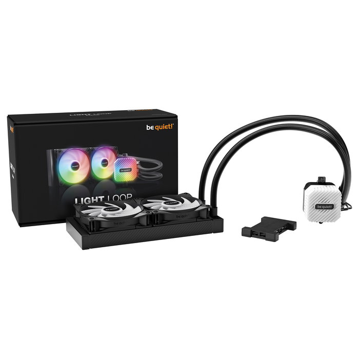be quiet! Light Loop 240mm Black AIO, Refrigeración Líquida All-in-One ARGB, 2 Ventiladores 12 cm, 105.1 m3/h, Compatible con Intel LGA 1851/1700/1200 y AMD AM4/AM5