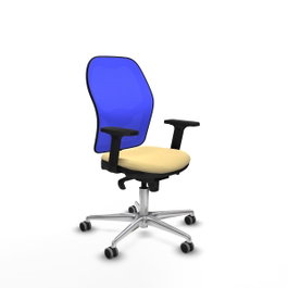 PIQUERAS Y CRESPO Silla de oficina Jorquera con mecanismo Sincro, crema y azul
