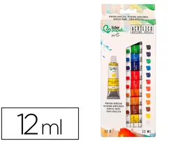 Liderpapel Pintura Acrílica Caja de 12 Tubos de 12 ml Colores Surtidos