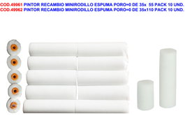 Pintor Recambio Minirodillo Espuma Poro=0 35 Ø x 11 cm