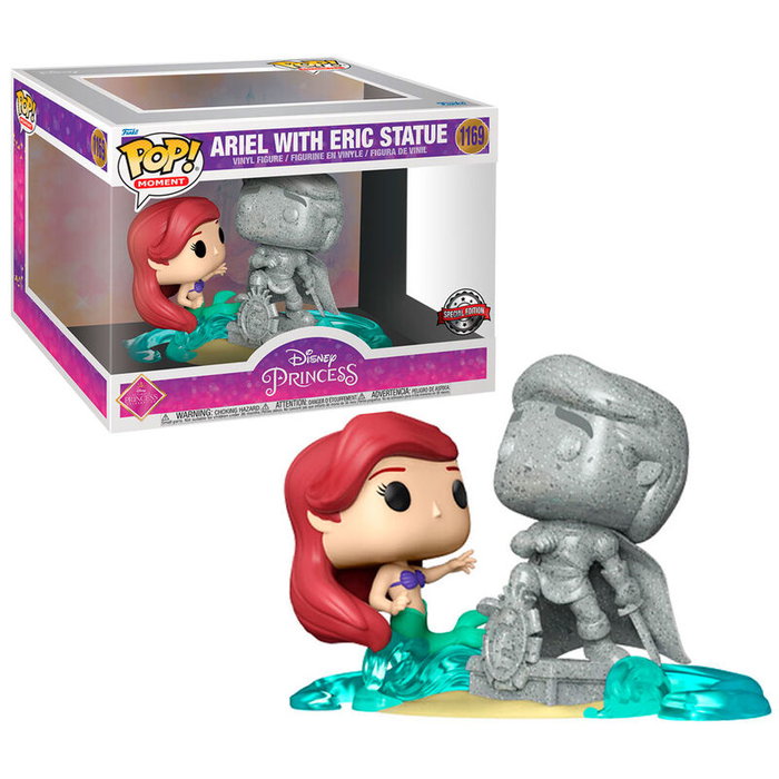 Funko POP Figura Disney Ultimate Princess La Sirenita Ariel & Estatua Eric Exclusive Figura Vinilo Edición Exclusiva en Caja