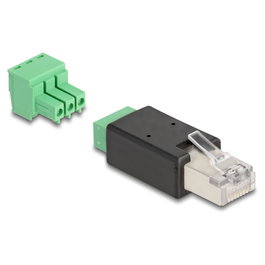 DeLOCK 66607 Adaptador de RJ45 a Bloque de Terminales de 3 Pines