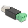 DeLOCK 66607 Adaptador de RJ45 a Bloque de Terminales de 3 Pines
