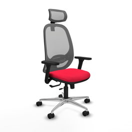 PIQUERAS Y CRESPO Silla de oficina Cilanco con mecanismo Sincro/Traslack, Rojo y Gris