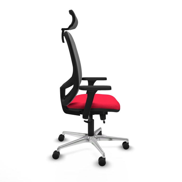 PIQUERAS Y CRESPO Silla de oficina Cilanco con mecanismo Sincro/Traslack, Rojo y Gris