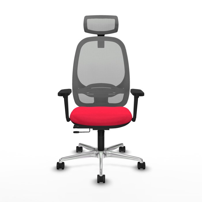 PIQUERAS Y CRESPO Silla de oficina Cilanco con mecanismo Sincro/Traslack, Rojo y Gris