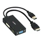 Lindy 38182 Adaptador HDMI a DisplayPort, DVI y VGA, 4K, Negro