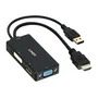 Lindy 38182 Adaptador HDMI a DisplayPort, DVI y VGA, Negro