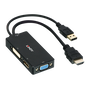Lindy 38182 Adaptador HDMI a DisplayPort, DVI y VGA, 4K, Negro