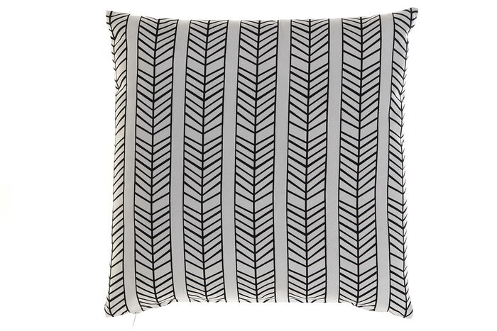 DKD Home Decor Cojín Boho Blanco Negro 43x43 cm Poliester Exterior Resistente DKD Home Decor Cojín Boho Blanco Negro 43x43 cm Poliester Exterior Resistente