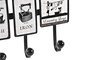 DKD Home Decor Perchero Pared Vintage Negro Blanco Metal 6 x 19 x 38 cm (4 Unidades)