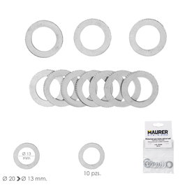 YAMATO Adaptadores Reductores para Disco de Corte de Madera Ø 20 a Ø 13 mm (10 piezas)