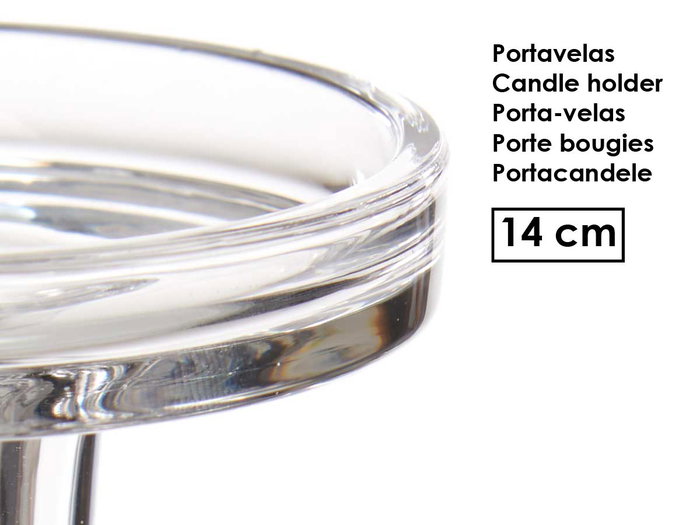 Giftdecor Candelabro Cristal Bola M 14 cm Transparente (Set de 24)