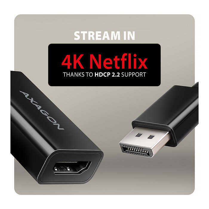 Axagon RVD-HI20N Adaptador DisplayPort a HDMI, 4K/60Hz - 15cm