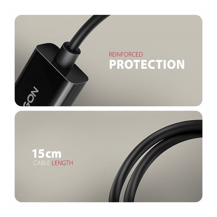 Axagon RVD-HI20N Adaptador DisplayPort a HDMI, 4K/60Hz - 15cm