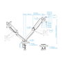 Tooq Soporte de Mesa para 2 Pantallas 17-32 pulgadas, Negro