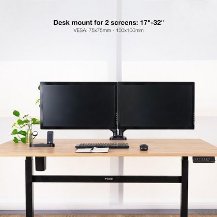Tooq Soporte de Mesa para 2 Monitores DB5132TNR-B Giratorio Inclinable hasta 9kg Pantallas 17'-32' Negro Tooq Soporte de Mesa para 2 Monitores DB5132TNR-B Giratorio Inclinable hasta 9kg Pantallas 17'-32' Negro