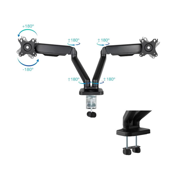 Tooq Soporte de Mesa para 2 Pantallas 17-32 pulgadas, Negro