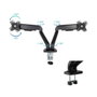 Tooq Soporte de Mesa para 2 Pantallas 17-32 pulgadas, Negro