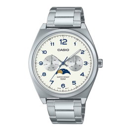Casio MTP-M300D-7AVDF con esfera beige y multifunción de fase lunar