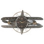 DKD Home Decor Reloj Pared Vintage Bolai avion 25 Plateado Dorado 77.5 x 46 x 15 cm