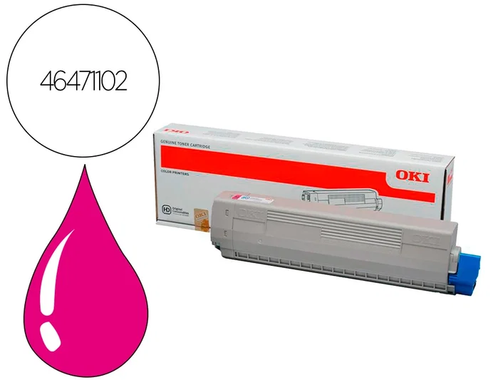 Oki Cartucho de Tóner Magenta 46471102 para C823/C833/C843