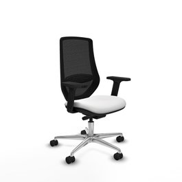 PIQUERAS Y CRESPO Silla de oficina Mardos con mecanismo Sincro/Traslack, Blanco/Negro