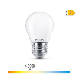Philips Bombilla LED Esférica E27 6,5W 806 lm 4000K Luz Día Ø4,5 x 7,8 cm