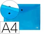 Liderpapel 34042 Carpeta Dossier con Broche, Polipropileno, DIN A4, Azul Transparente, Capacidad 50 Hojas