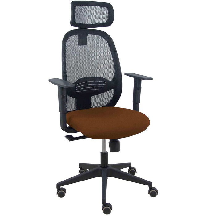 PIQUERAS Y CRESPO Silla Cilanco con Mecanismo Sincro, Malla Negra y Asiento Marrón Oscuro PIQUERAS Y CRESPO Silla Cilanco con Mecanismo Sincro, Malla Negra y Asiento Marrón Oscuro