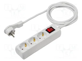AS SCHWABE Prolongador de alimentación H05VV-F 3G1,5mm2 2m blanco