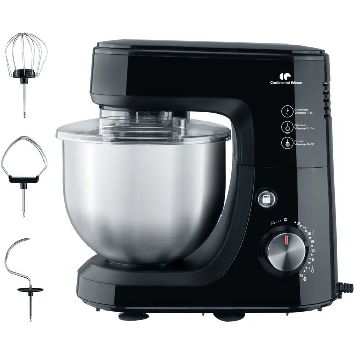 Continental Edison CERP800B2 Batidora de Pie 800 W 4.3 L 10 Velocidades Función Pulso Negra