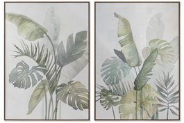 DKD Home Decor Cuadro PS Lienzo Palmera Surtido de 2 Unidades 100x4x140 cm