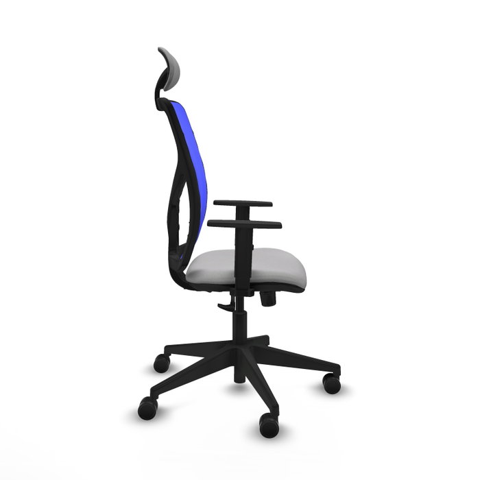 PIQUERAS Y CRESPO Silla de oficina Motilla con mecanismo Sincro, Tela Gris claro y Malla Azul PIQUERAS Y CRESPO Silla de oficina Motilla con mecanismo Sincro, Tela Gris claro y Malla Azul