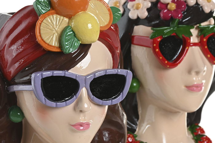 DKD Home Decor Macetero Urban Multicolor Resina 13 x 24 x 21 cm (4 Unidades)