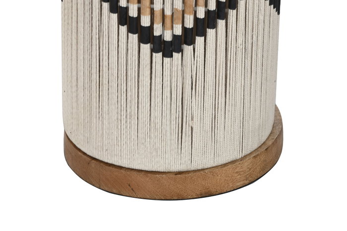 DKD Home Decor Lámpara de Pie Algodón y Rafia Trenzado Crudo/Bicolor