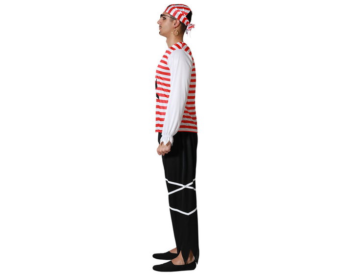 Disfraz Pirata Bucanero Hombre Adulto Rojo M-L