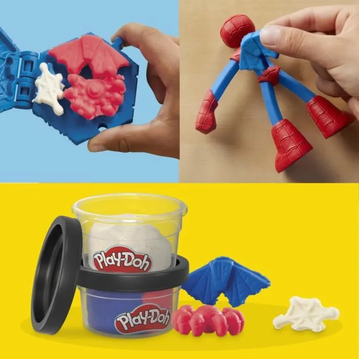 Hasbro HASG00585X0 Play-Doh Spider-Man, Caja My Web Creator con Figura Flexible y Plastilina, Marvel, a partir de 4 años