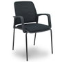FORÖL Silla Opti519 tapizada en PVC/Tela Negro con brazos fijos